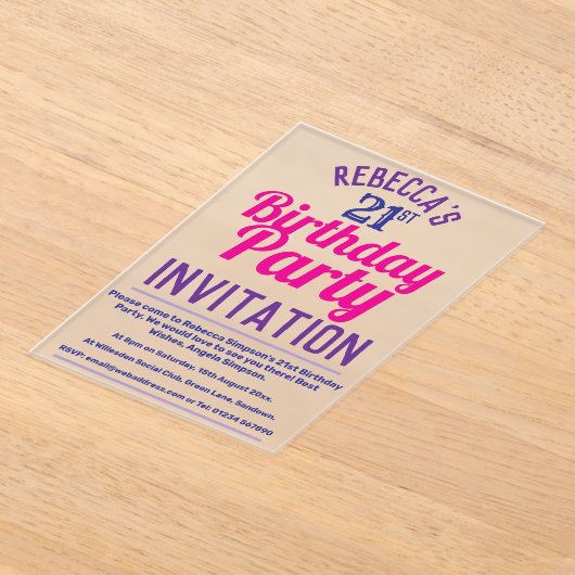 Invitation du 21e anniversaire (Poser)