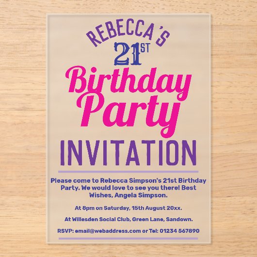 Invitation du 21e anniversaire (Recto)