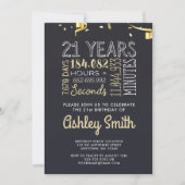 Invitation du 21e anniversaire - 21 ans heures sec (Devant)