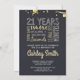 Invitation du 21e anniversaire - 21 ans heures sec