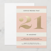 Invitation du 21e anniversaire // Blush (Devant / Derrière)