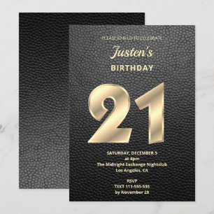 Invitation du 21e anniversaire en cuir moderne
