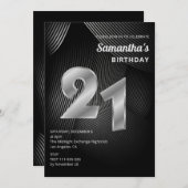 Invitation du 21e anniversaire moderne (Devant / Derrière)