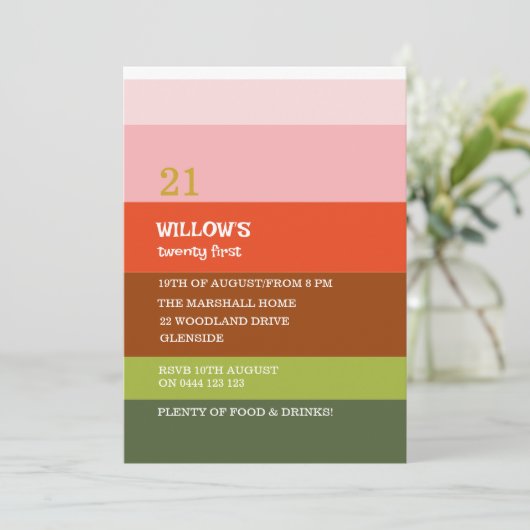 Invitation du 21e anniversaireModèle de bande mini (Debout devant)