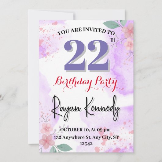 Invitation du 22e anniversaire (Devant)