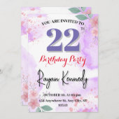 Invitation du 22e anniversaire (Devant / Derrière)