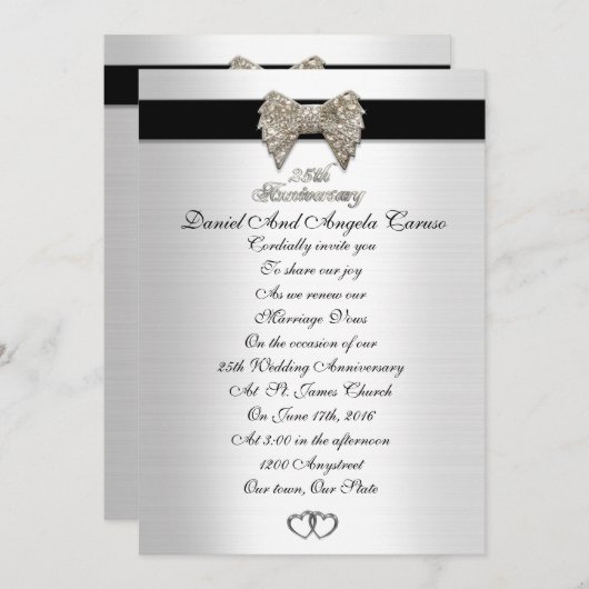 Invitation du 25e anniversaire (Devant / Derrière)