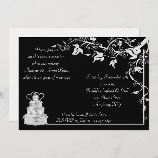 Invitation du 25e anniversaire (Devant / Derrière)