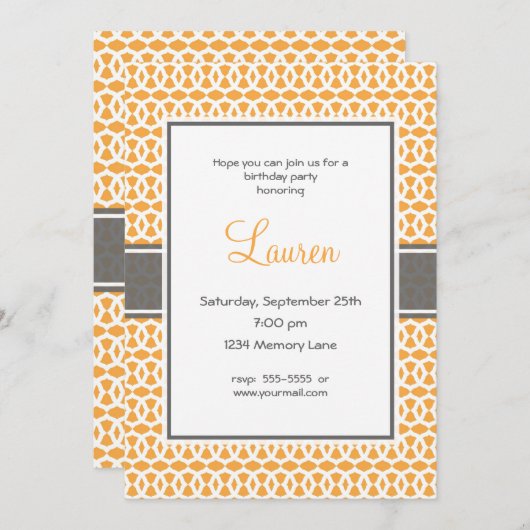 Invitation du 25e anniversaire (Devant / Derrière)