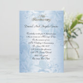 Invitation du 25e anniversaire bleu floral (Debout devant)