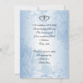 Invitation du 25e anniversaire bleu floral (Dos)