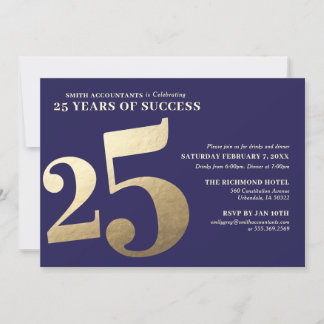 Invitation du 25e anniversaire d'affaires