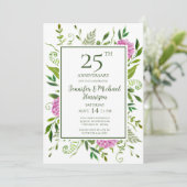 Invitation du 25e anniversaire de Pink Hydrangeas (Debout devant)