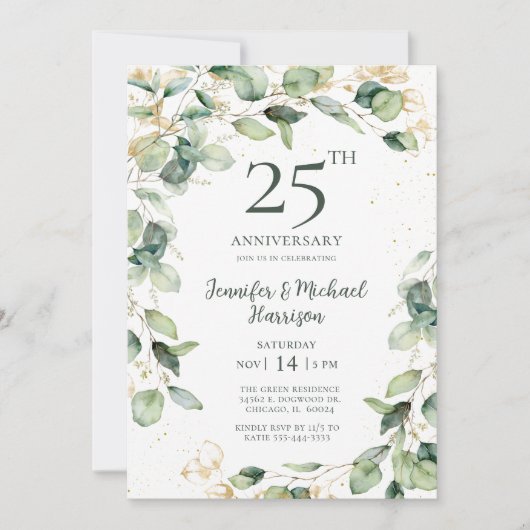 Invitation du 25e anniversaire d'Eucalyptus (Devant)