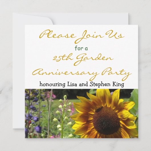 Invitation du 25e anniversaire du jardin (Devant)