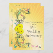 Invitation du 25e anniversaire du Mariage (Devant / Derrière)