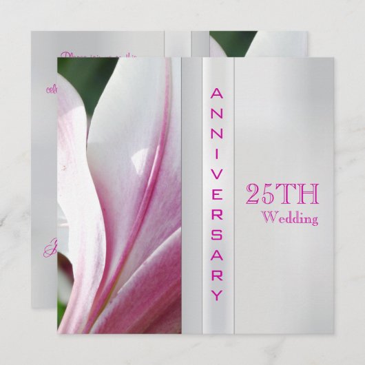 Invitation du 25e anniversaire du Mariage (Devant / Derrière)