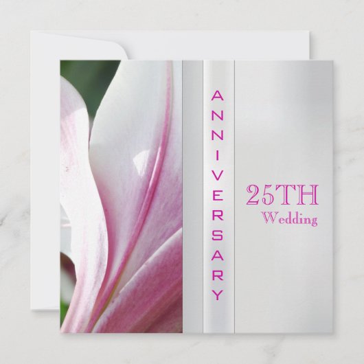 Invitation du 25e anniversaire du Mariage (Devant)