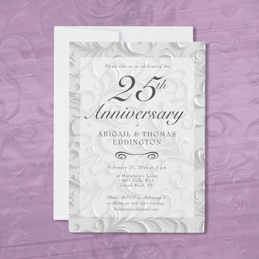 Invitation du 25e anniversaire du Mariage