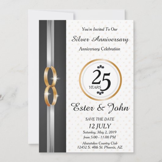 Invitation du 25e anniversaire du Mariage (Devant)