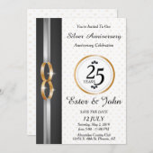 Invitation du 25e anniversaire du Mariage (Devant / Derrière)