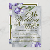 Invitation du 25e anniversaire du Mariage (Devant / Derrière)