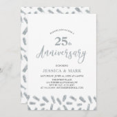 Invitation du 25e anniversaire du Mariage d'argent (Devant / Derrière)