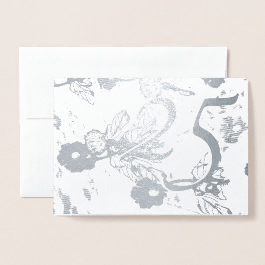Invitation du 25e anniversaire du Mariage d'argent (Devant avec enveloppe)