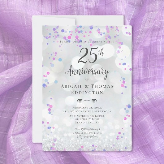 Invitation du 25e anniversaire du Mariage d'argent