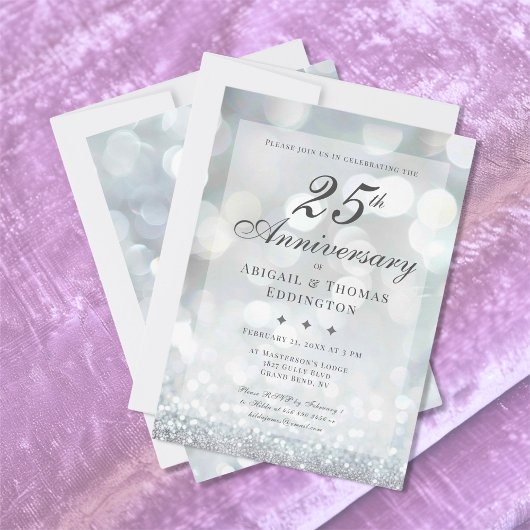 Invitation du 25e anniversaire du Mariage d'argent