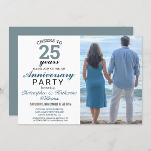 Invitation du 25e anniversaire du Mariage d'argent