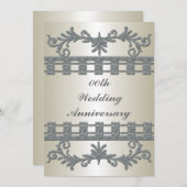 Invitation du 25e anniversaire du Mariage d'argent (Devant / Derrière)