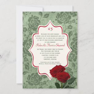Invitation du 25e anniversaire du Mariage de Red R
