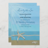 Invitation du 25e anniversaire du Mariage, Océan, (Devant / Derrière)