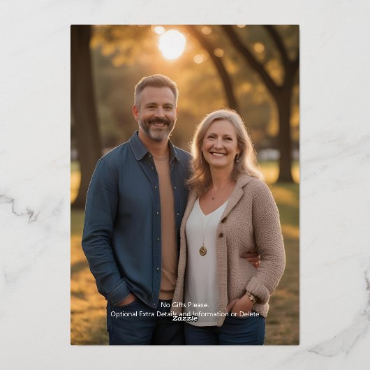 Invitation du 25e anniversaire du Mariage Silver B (Verso)