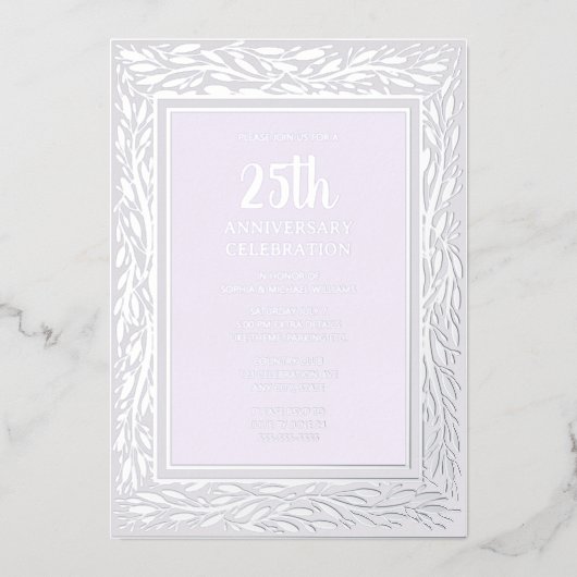 Invitation du 25e anniversaire du Mariage Silver F (Recto)