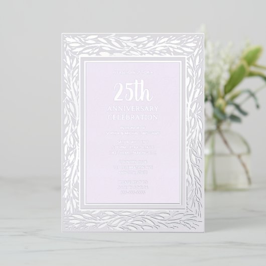 Invitation du 25e anniversaire du Mariage Silver F (Debout devant)