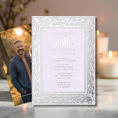 Invitation du 25e anniversaire du Mariage Silver F