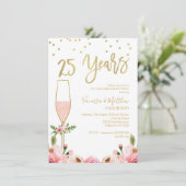 Invitation du 25e anniversaire du rose Floral (Debout devant)