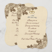 Invitation du 25e anniversaire illustrée sépia ros (Devant / Derrière)