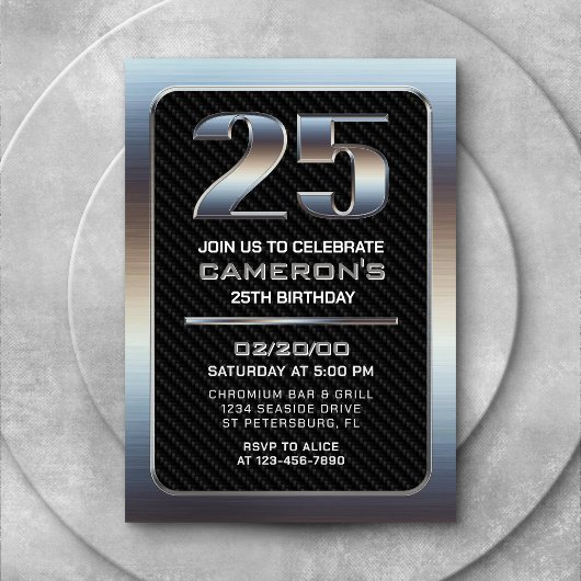 Invitation du 25e anniversaire masculin