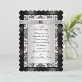 Invitation du 25e anniversaire noir et blanc (Debout devant)