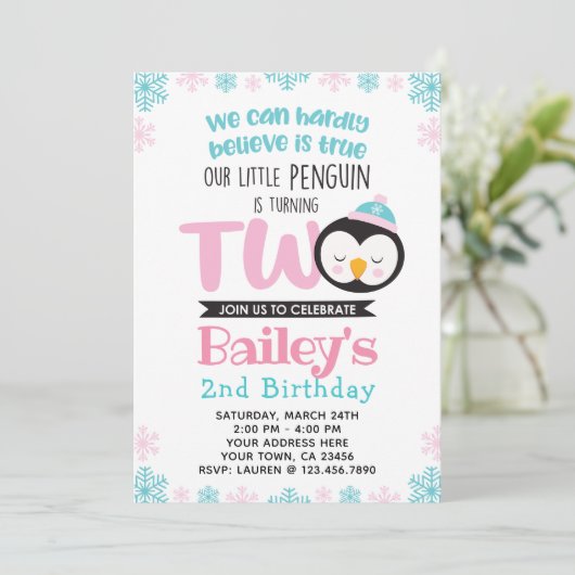 Invitation du 2e anniversaire de Penguin (Debout devant)