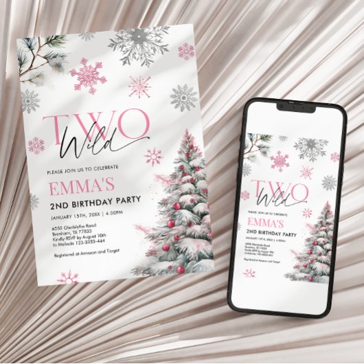 Invitation du 2e anniversaire, deux Anniversaire r