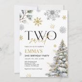 Invitation du 2e anniversaire, hiver deux annivers (Devant)