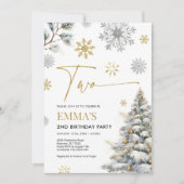 Invitation du 2e anniversaire, hiver deux annivers (Devant)
