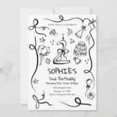 Invitation du 2e anniversaire, main tirée 2e anniv (Devant)