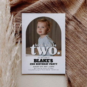 Invitation du 2e anniversaire Regardez qui est deu
