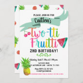 Invitation du 2e anniversaire Twotti Fruitti (Devant / Derrière)