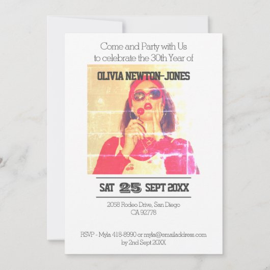 Invitation du 30e anniversaire (Dos)